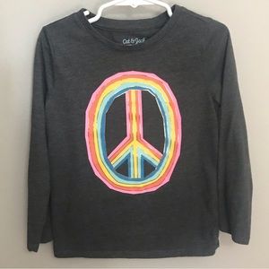 Cat & Jack Little Girls Piece Sign Longsleeve Top